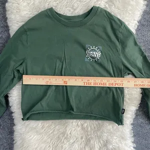 Green Vans Long Sleeve Sunburst Graphic Crop Top 100% Cotton thumbnail 6