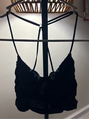 Strappy Black Lace-Trim Bandeau Bralette - Women Intimates & Sleepwear thumbnail 3