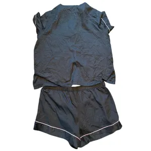 Victoria’s Secret 2 Piece Pajama Short Set. Black with Pink Piping. Size Large thumbnail 3