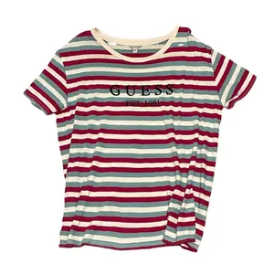 guess logo graphic tee multicolored striped t-shirt thumbnail 1