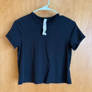 Lululemon‎ Classic-Fit Cotton-Blend T-Shirt Womens 2 Black LW3FGDS thumbnail 1