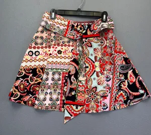 Alice + Olivia Euphoria Paisley Patchwork Mini‎ Skirt CC003P96306 Size 6 NEW thumbnail 1