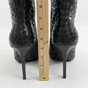 INC International Concepts Size-10M Black Woven High Stiletto Boots Pointed Toe thumbnail 5
