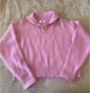 Double Zero Pink quarter zip sweater brand new thumbnail 1