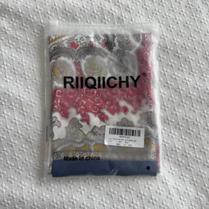 RIIQIICHY Paisley Multicolored Satin Silk Scarf 27.5" thumbnail 3