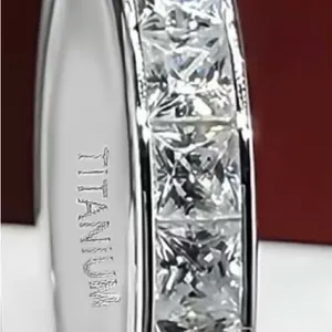 Women’s Luxury Collection Titanium Steel Cubic Zirconia Diamonds 4mm Band 6 thumbnail 4