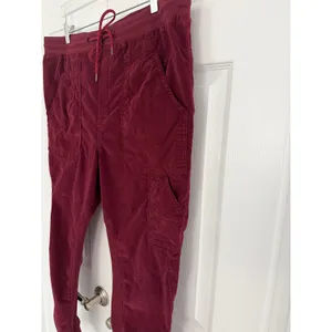 Anthropologie Leigh Corduroy Cargo Jogger Pants Burgundy Maroon Utility thumbnail 5