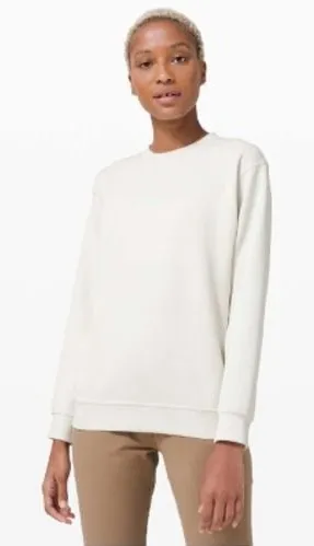 Lululemon All Yours Crewneck Graphic Sweatshirt White Opal Women Size 8 Pullover thumbnail 1