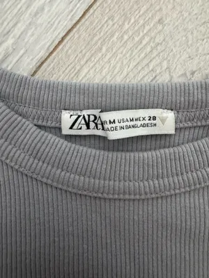 ZARA Ribbed Short Sleeve Top thumbnail 2
