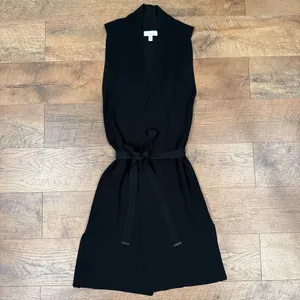Calvin Klein Black Belted Sleeveless Cardigan Belted Duster thumbnail 6