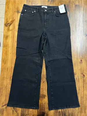 Madewell The Curvy Wide-Leg Jean in Black Frost Super Stretch Size 33 NWT thumbnail 7