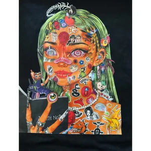 Popkiller Artist Series Cogumeli Manga Obsession T-shirt black size large thumbnail 5