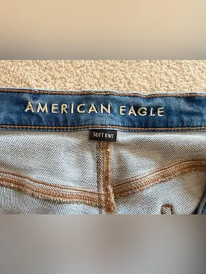 American Eagle Mom Jeans 16 Long High Rise Distressed Stretch‎ Denim thumbnail 8