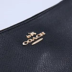 Coach Crossbody Bag Womens Small Black Crossgrain Leather Gold Hardware Zip Top thumbnail 4