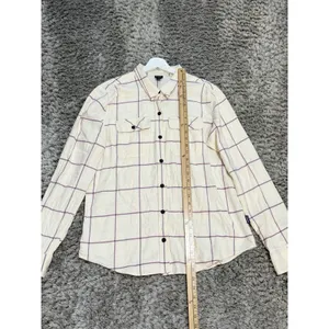Patagonia Button Down Shirt Women's Flannel Plaid Long Sleeve Casual Size L thumbnail 12