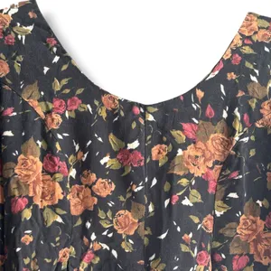 Vintage All That Jazz Dark Floral Rayon Cropped Jumpsuit 90s Grunge Romantic thumbnail 13
