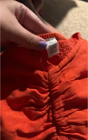 Boutique Orange Peplum Top thumbnail 2