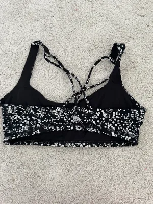 lululemon black and white spotted bra size 4 thumbnail 2