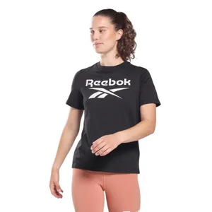 NWT Reebok Womens Graphic Big Logo Tee HB2271 Black S thumbnail 2