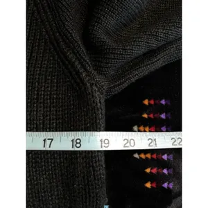 Mossimo Sweater Mini Knit Dress Zipper Detail Size Large Round Neck Black‎ thumbnail 6