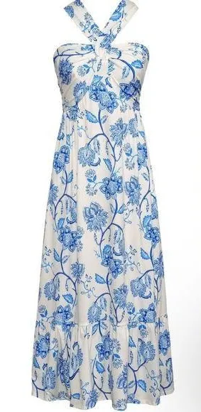 Grace Karin Floral Blue and White Women's dress thumbnail 1