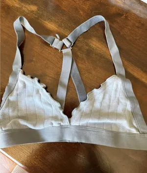Urban Outfitters Lught Gray Ribbed Adjustable Bralette Size M thumbnail 1