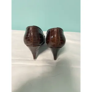 Vintage 7.5A Brown Alligator Crocodile Women's Shoes‎ S-253 thumbnail 4