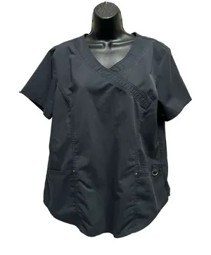 Scrubstar Ultimate Gray Scrub Top V-neck‎ Pockets Medical Size Large thumbnail 1