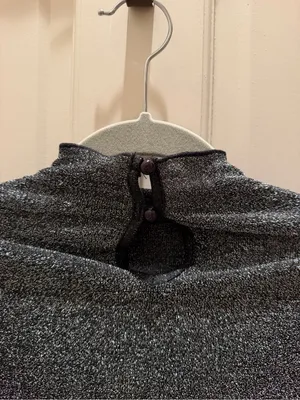 Silver and Black Long Sleeve Bodysuit Top Size M thumbnail 3