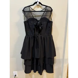 Corset story dress Black Tiered Mesh Size 38 Whimsy Goth thumbnail 5