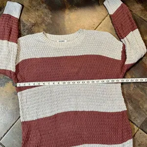 Old Navy Stitchy Pink Stripe Sweater Tunic XL thumbnail 6