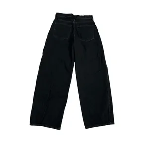 Uniqlo Baggy Wide Leg Jeans Black High Rise Denim Size 26 Barrell leg thumbnail 2