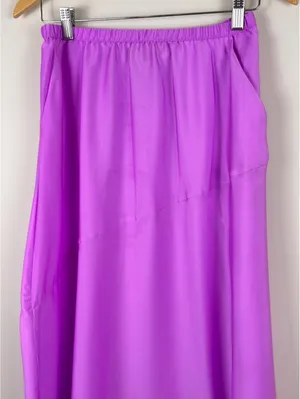 A New Day Purple Satin A-Line Maxi Slip Skirt Size Small Elastic Waist thumbnail 2
