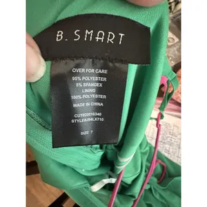 B Smart Size 7 Kelly Green Fit And Flare Belted‎ Dress With Adjustable Strap EUC thumbnail 6