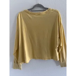 Aerie Shirt Womens Large Yellow‎ Distressed Oversized Boho Soft Lounge Sporty thumbnail 2