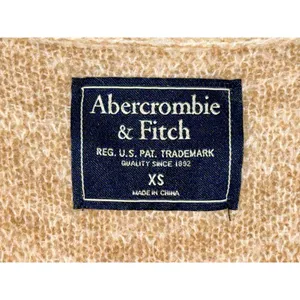 Abercrombie & Fitch Cream Tan Fuzzy Knit Long Sleeve Scoop Neck Sweater Size XS thumbnail 4