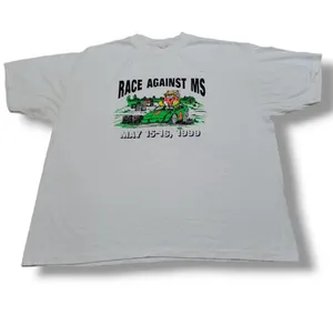 Hanes Vintage Shirt Size XXL Vintage 90s Shirt Race Against MS 1999 Graphic Tee Unisex T-shirt thumbnail 1