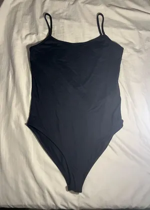 Zara deep plunge back bodysuit thumbnail 1