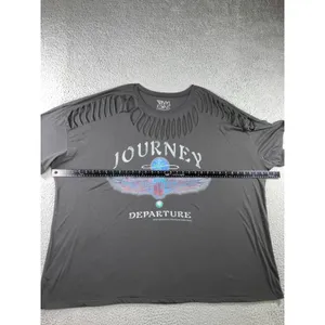 Journey Departure Shirt Womens Plus 3XL 4XL Cutout Slash Neck Oversized Band Tee thumbnail 11