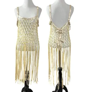 Urban Outfitters Coquette Dainty See Through Satin Ribbon Bow Fringe Midi Top in Blush Small thumbnail 3