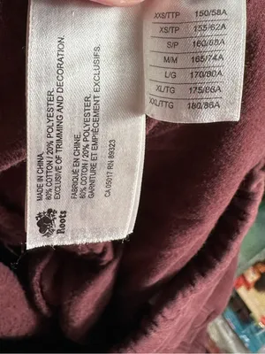Roots‎ Original Sweatpants Burgundy Fleece Jogger Drawstring Size Small thumbnail 8