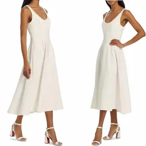 Reformation Mikol Princess Seam Pleated A-Line Midi Dress Medium thumbnail 8