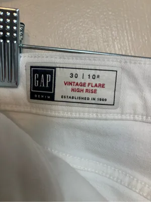 Gap Women’s Vintage Flare High Rise Raw Hem Stretch White Size 10 Regular thumbnail 5