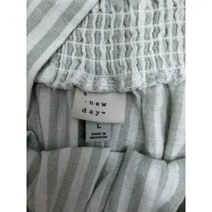 A New Day Linen Blend Striped Ruffle Sleeve Midi Dress‎ Size L thumbnail 5