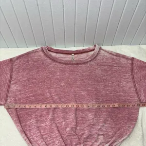 FREE PEOPLE Cozy Girl Bodysuit T-Shirt Faded Burgundy Pink Winding Road‎ Size S thumbnail 5