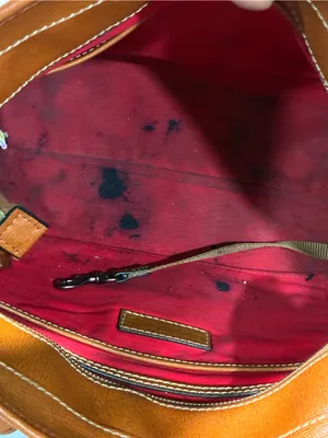 Dooney & Bourke Saffiano Leather Shopper Tote Bag Caramel Tan Gold Hardware thumbnail 3