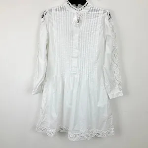 Madewell Pintucked Eyelet Mini Dress Boho Cotton Cottagecore White Small NWT thumbnail 7
