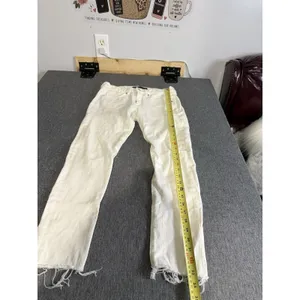 Veronica Beard Women's Brooke 8.5" Skinny Fray Raw Hem White Denim Jeans Sz 27 thumbnail 3
