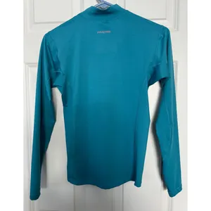 Patagonia Long Sleeve Shirt Teal Green Blue Mock Neck Vintage 71864 Women's M thumbnail 2