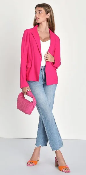 Inspired Element Hot Pink Blazer thumbnail 1